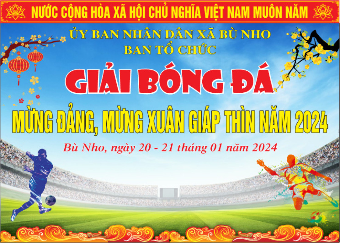 Thông báo lịch thi đấu Giải bóng đá Mini nam Mừng Đảng – Mừng Xuân Giáp thìn 2024